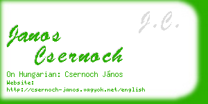 janos csernoch business card