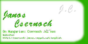 janos csernoch business card